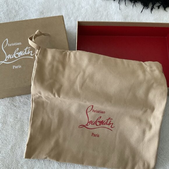 Christian Louboutin Wallet Box 9x6 And Drawstring Duster Bag 10.5 X 9.5” - Picture 1 of 10